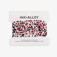 Game Day Confetti Bracelet Stack - Red Black