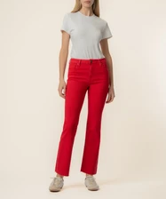 Kelsey High Rise Ankle Flare - Ruby Red
