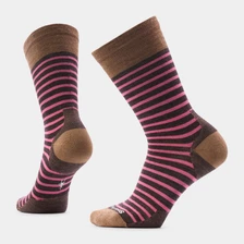 Women's Pin Stripe Crew Socks - Chestnut