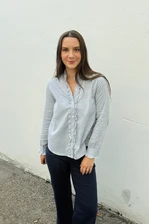 Channing Ruffle Shirt - Chambray