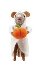 Wool Felt Halloween Mouse - Ghost
