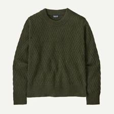 Women's Recycled Wool-Blend Crewneck - Basin Green