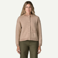Women's Recycled Wool-Blend Sweater Jacket - Marlie: Dark Natural