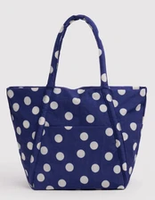 Cloud Bag - Navy and Cream Polka Dot