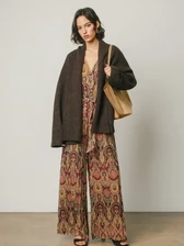 Relaxed Shawl Collar Cardigan - Deep Brown