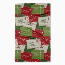 Christmas Letter Pile Tea Towel - Red Green