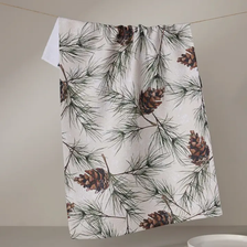 Evergreen Frost Tea Towel - White Green