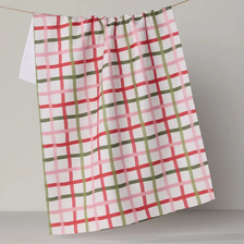 Festive Plaid Tea Towel - Red Green