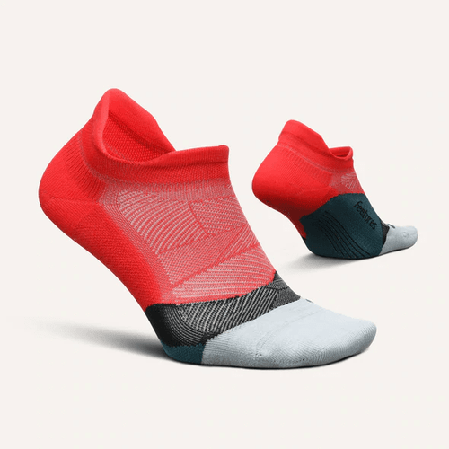 Feetures Unisex Elite Max Cushion No Show Tab Socks Bounce Racing Red -  EC50-500