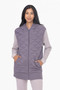 Oversized Quilted Vest with Hood - Dusty Lavender