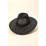 Loose Weave Straw Sun Hat - Black