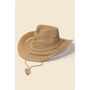 Straw Weave Cowboy Hat - Khaki