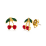 Cherry Stud Earrings - Red