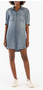 Sylvia Button Down Shirt Dress - Medium Wash