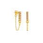 Rose Crystal Bar Studs - Rose