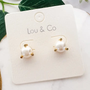 Pearl Stud Earrings - Gold