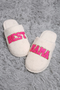 Sequined Best Mama Slipper - White