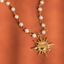 Kalani Sun Beaded Necklace - Gold