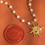 Kalani Sun Beaded Necklace - Gold