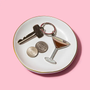 Espresso Martini Enamel Keychain - Brown