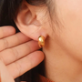 Blandine Small Classic Hoop - Gold