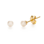 Freshwater Pearl Stud Earrings - Gold