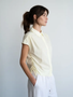 Cap Sleeve Button Up Shirt - Yellow