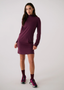 Dynamic Turtleneck Dress - Dark Cherry