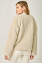 Double Tie Fur Jacket - Oatmeal
