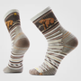 Hike Bear Stripe Mid Crew Sock - Ash
