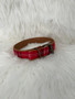 Cotton & Leather Dog Collar - Red