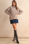 Chenille High Neck Sweater - Sand