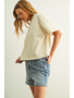 Short Sleeve Linen Top - Oatmeal