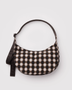 Medium Nylon Crescent Bag - Blurred Gingham Brown