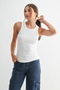Essential Micro Ribbed Tank - White