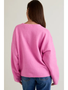 Crew Neck Cardigan Sweater - Pink
