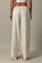 Low Rise Pleated Tie Pants - Ivory