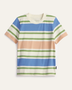 Deschutes Crew Neck Stripe Tee - Lapis Blue Soft Rose