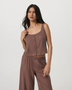 Trestles Twill Buttonfront Top - Sable