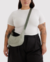 Small Nylon Crescent Bag - Sage Stripe