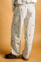 Heart Embroidered Sweat Pants - Grey Navy