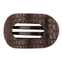 Medium Flat Round Clip - Brown Crocodile