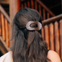 Medium Flat Round Clip - Brown Crocodile