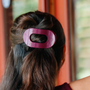 Medium Flat Round Clip - Mulberry