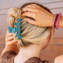 Medium Hair Clip - Teal with It