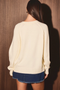 Round Neck Henley Sweater - Cream