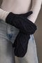 Cable Knit Mittens - Navy