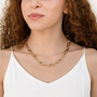 Matte Paperclip Chain Necklace - Gold