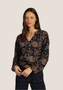 Camila Button Up - Navy Red