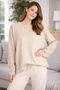 Solid Loungewear Sweater - Beige